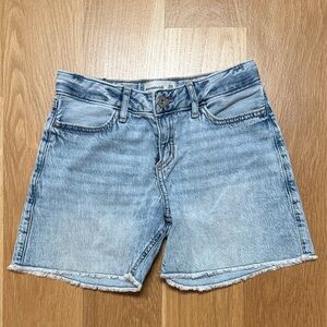 abercrombie kids Light Blue Denim Frayed-Hem Shorts